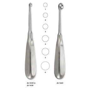 Miltex Brun Bone Curette, 6-3/4" (17.1 Cm), Size 4, 26-1656