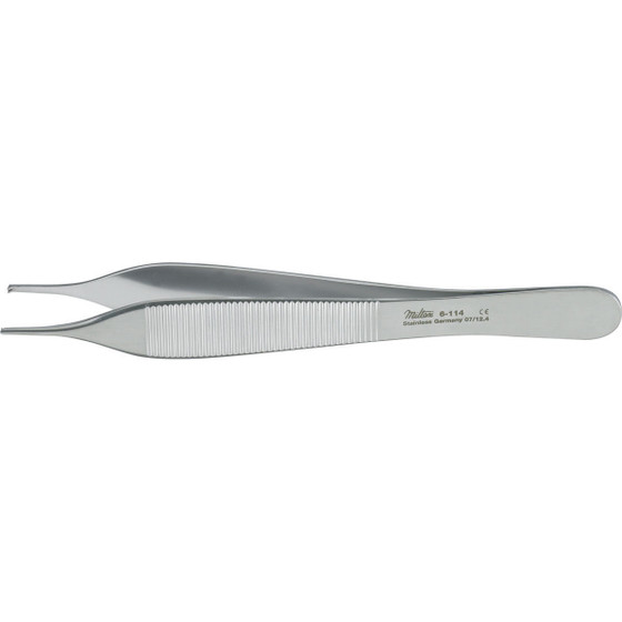 Miltex Hudson (Ewald) Tissue Forceps, 4-3/4" (119.5mm), 1 X 2 Teeth, 6-114