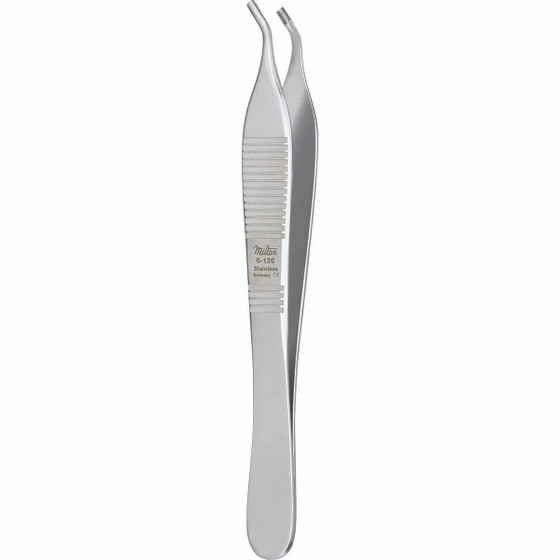 Miltex Brown-Adson Tissue Forceps, 4-3/4" (122mm), Angular, 7 X 7 Side Grasping Teeth, 6-126 Miltex Brown-Adson Tissue Forceps, 4-3/4" (122mm), Angular, 7 X 7 Side Grasping Teeth, 6-126