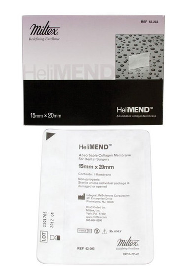 Absorbable Collagen Membrane Helimend 15 mm X 20 mm Rectangle Sterile, 62-203