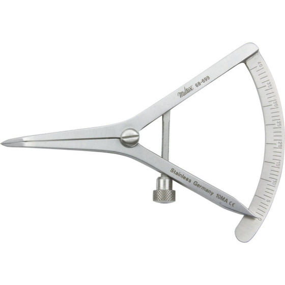 Castroviejo Caliper, Length= 3-1/2" (89 mm) Scale Reads 0 To 40 mm, 68-699