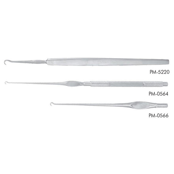 Padgett Kilner Skin Hook, Sharp, Detachable Hook, Knurled Handle, Length= 6" (152 mm), Hook= 2.5 mm, PM-0564
