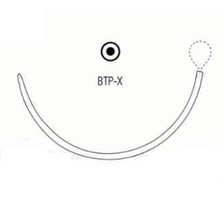 Maxon monofilament absorbable suture - size: 0, length: 60 in (150 cm), needle name: BTP-X, needle type: ProteBox Point blunt taper loop, color: green