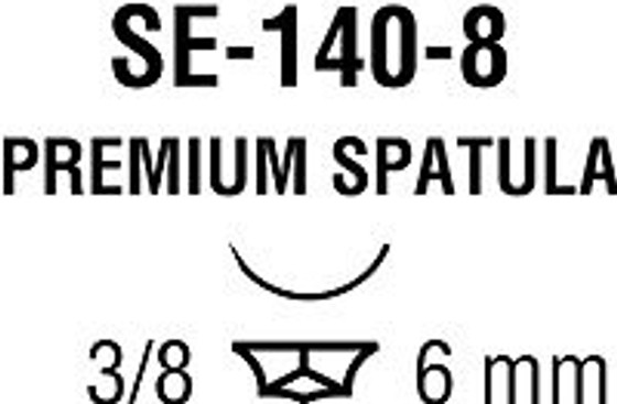 Monosof monofilament nylon suture - size: 9-0, length: 12 in (30 cm), needle name: SE-140-8, needle type: premium spatula, double-armed, color: black