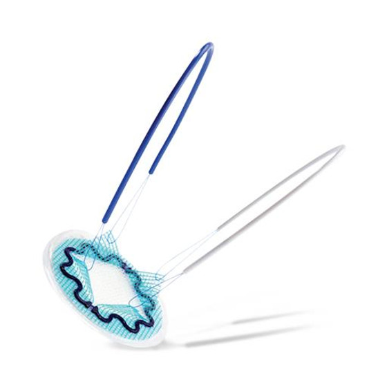 Composit Ventral Patch Parietex Partially Absorbable Polyester & Polyglycolic-Lactic Acid, Collagen Film 6.6 cm Diameter Circle Green / White Sterile