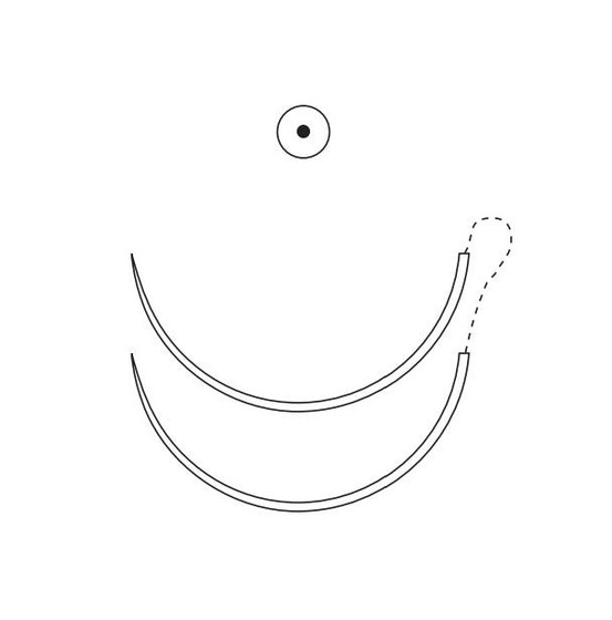 Ti-Cron non-absorbable braided polyester suturesize: 2-0, length: 30 in (75 cm), needle name: CV-316, needle type: taper point, double-armed, color: blue and white, strands per each: 4 blue, 4 white, oval pledgets: 3 mm x 6 mm soft, VCD-375