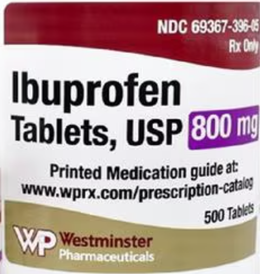 Ibuprofen Tablets 800mg, 500/Bottle