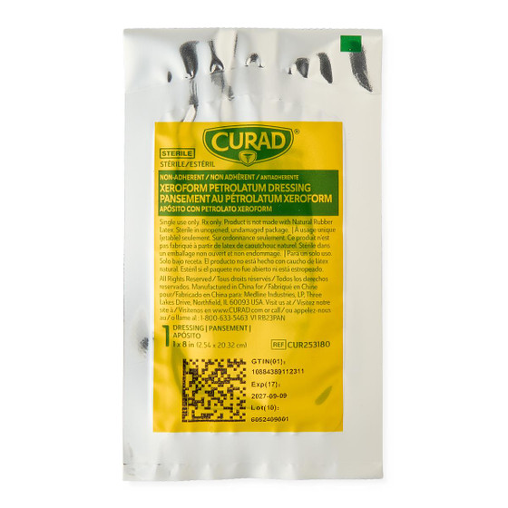 CURAD Xeroform Gauze Dressing, Ster, 1" x 8", 50/Box