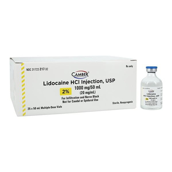 Lidocaine HCl Injection 2% MDV 50mL 25/Package