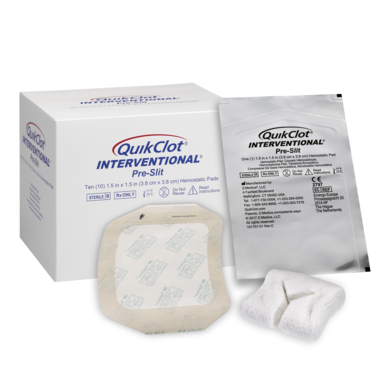 QuikClot Interventional Pre-Slit Hemostatic Dressing with 3M Tegaderm Bandage - 188