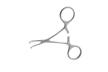 DeBakey Titanium Pediatric Clamps 3 7/8" (10.0 cm) Anastomosis clamp with 9.5 mm angled operational jaw length, 359356