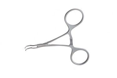 DeBakey Titanium Pediatric Clamps 3 3/4" (9.5 cm) Anastomosis clamp with 6 mm curved operational jaw length, 359357