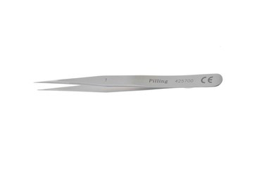 Jeweler's Forceps 4 3/4" (12.0 cm) #1. Smooth jaws. Flat handle., 425700