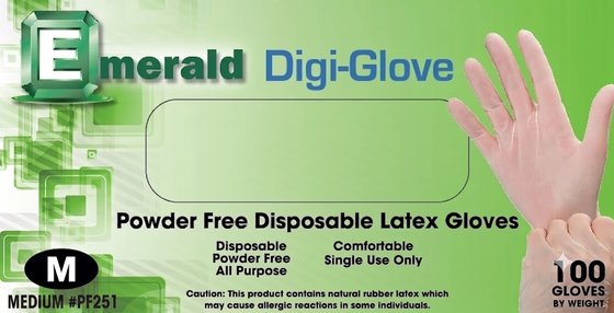 Digi-Glove Powder-Free Latex Gloves Med – 4 Mil