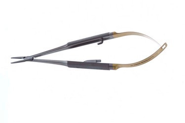 Opthalmic Barraquer Micro Needle Holders 5 1/2" (14.0 cm) TC Insert Straight, serrated jaws. With lock, KM44157