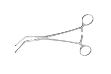 Schumaker Angular Aorta Clamps 11 1/4" (28.5 cm) Heavy model, jaws 3-15/16" (10 cm) past angle, jaw width 4 mm, 353865