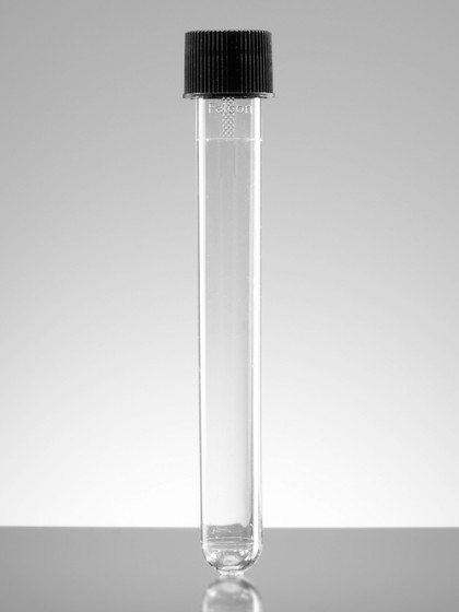 Falcon Round-Bottom Polystyrene Test Tubes 16 mL, Screw Cap, Sterile, Individually wrapped, 500/Cs. 

, 352037