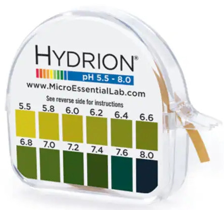 Micro Essential Lab Hydrion Urine and Saliva pH Paper, Range 5.5-8.0 100 Tests, 67