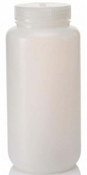 Thermo Scientific Nalgene Wide-Mouth HDPE Economy Bottles with Closure 1 L, 63 mm, 24/Case