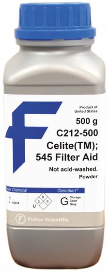 Celite 545 Filter Aid (Powder), Fisher Chemical 500 g, Poly Bottle