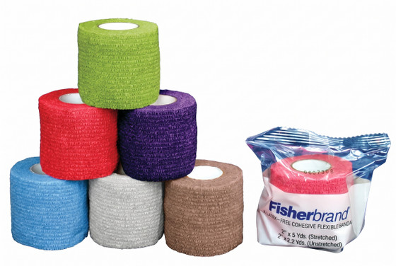 Fisherbrand Latex-Free Cohesive Flexible Bandages Assorted, 5 yd. x 2 in. 
, 22363125, 36/Case