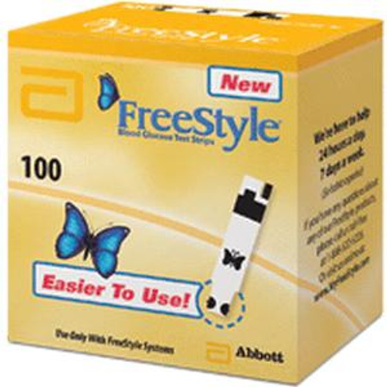 Abbott Laboratories FreeStyle Blood Glucose Test Strip, 100/Bx