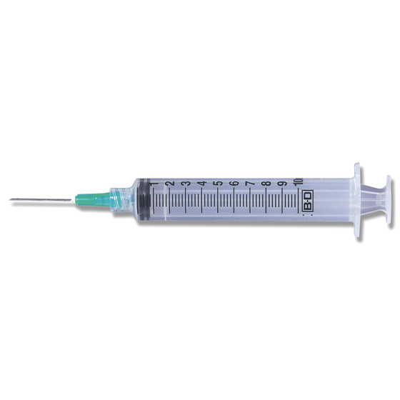 BD Luer-Lok Syringe with PrecisionGlide Needle, 21G x 1.5", 10mL