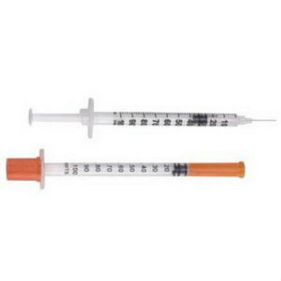 1 mL Insulin Syringe, U-100 Luer Slip Tip with Detachable Needle