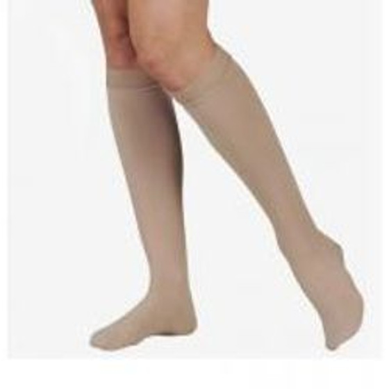 Juzo Knee High Stockings w/ Silicone Border, 20-30, Full Foot, Regular, Size 2, Noblesse, Pair