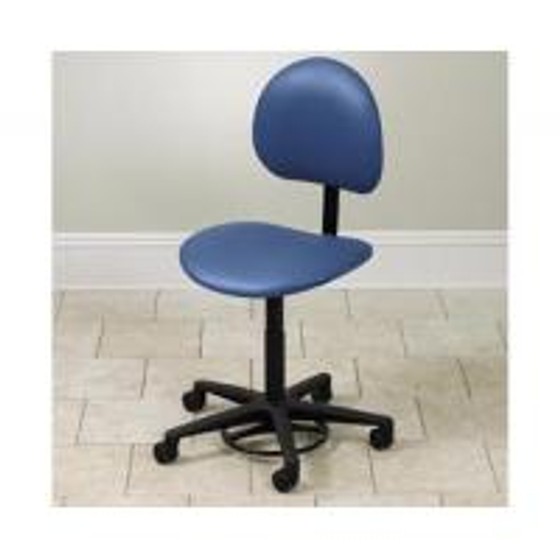 Clinton Foot Activated Contour Stool with Backrest, Royal Blue