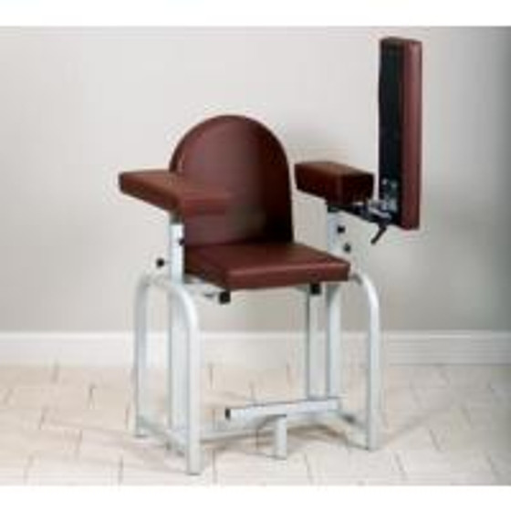 Clinton Lab X Series Extra-Tall Blood Drawing Chair with Flip-Arm, Allspice