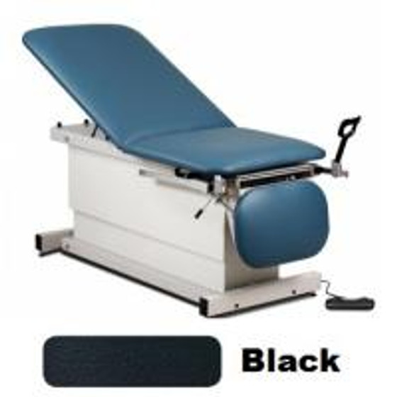 Clinton Shrouded Power Table with Stirrups, Adjustable Backrest & Drop Section, Black