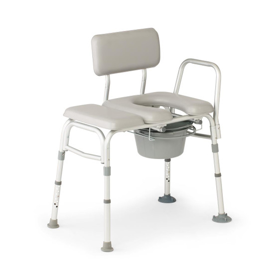 Combination Transfer Bench and Commode, Padded