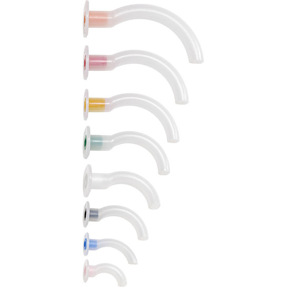 Oropharyngeal Guedel Airways, Set of 8 sizes 40mm to 110mm