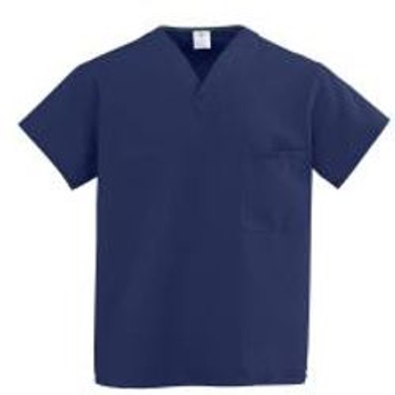 Medline ComfortEase Unisex One-Pocket Reversible Scrub, Midnight Blue, 3XL