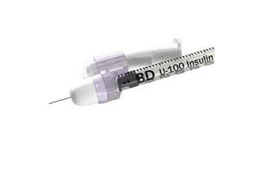 SafetyGlide Insulin Syringe with Needle 31gx6mm, 1cc
