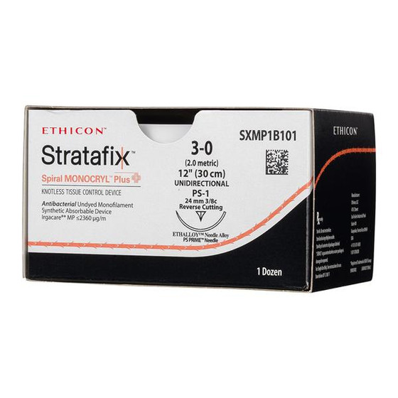 Stratafix Spiral Suture 3-0 12" TCS/PCL25 Mnflmnt PS1 Undyd 12/Bx