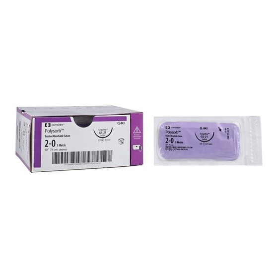 Polysorb Suture 2-0 30" Polyester Braid GS-21 Undyed 36/Case