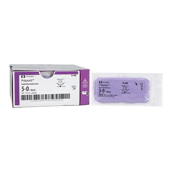 Polysorb Suture 5-0 30" Polyester Braid C-13 Undyed 36/Case