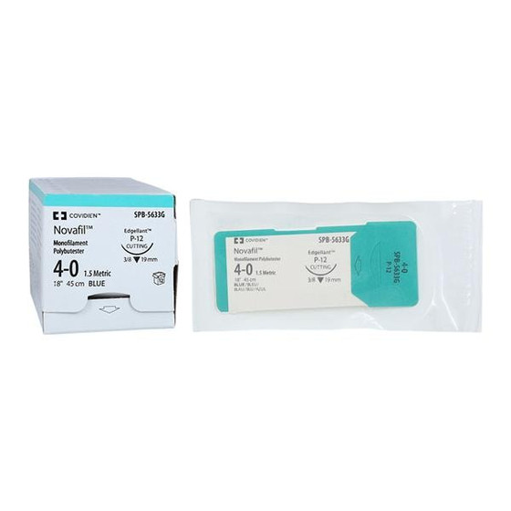 Novafil Suture 4-0 18" Polybutester Monofilament P-12 Blue 12/Case