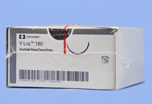 Absorbable Suture with Needle V-Loc 180 Wound Closure Device Polyglyconate GS -21 1/2 Circle Taper Point Needle Size 2 - 0 Barbed Monofilament, VLOCL0335, BX/1