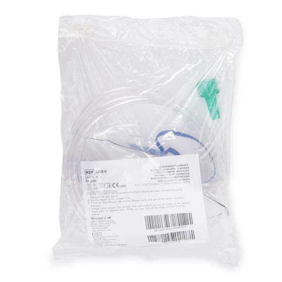 NonRebreather Oxygen Mask McKesson Elongated Style Adult One Size Fits Most Adjustable Head Strap