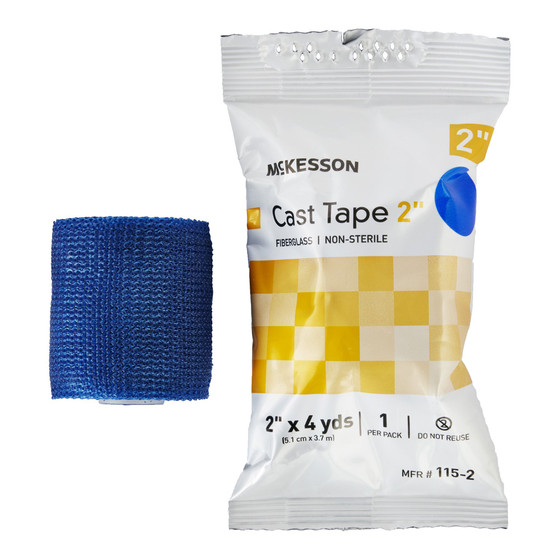 Cast Tape McKesson 2 Inch X 12 Foot Fiberglass Blue Cast Tape McKesson 2 Inch X 12 Foot Fiberglass Blue