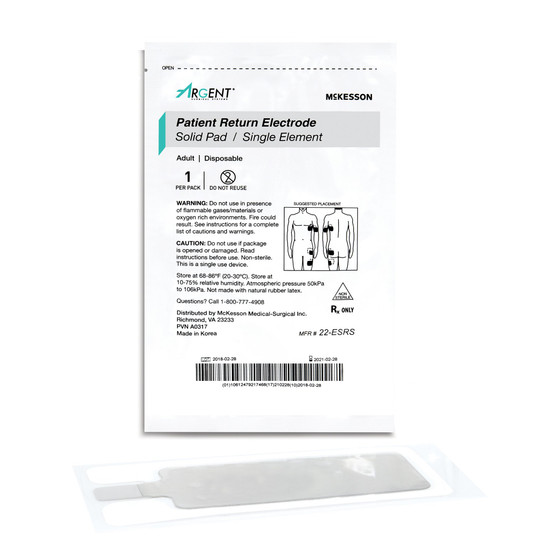 Patient Return Electrode McKesson Single Without Cord