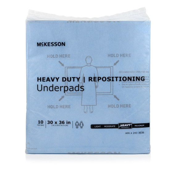 Disposable Underpad McKesson 30 X 36 Inch Super Absorbent Polymer Heavy Absorbency
