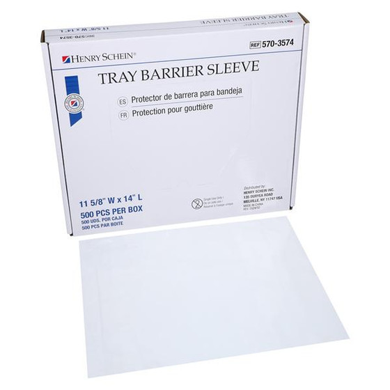 Henry Schein Barrier Sleeves Tray 11.625x14" Clear, HL-6568-2