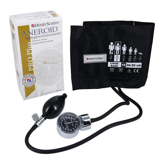 Henry Schein Aneroid Sphygmomanometer Size 12 Black LF Arm Dial Display, 700-12XBKHS Henry Schein Aneroid Sphygmomanometer Size 12 Black LF Arm Dial Display, 700-12XBKHS