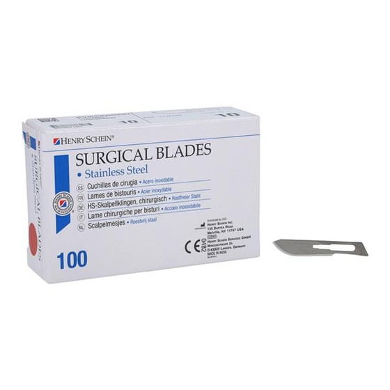 Henry Schein Stainless Steel Sterile Surgical Blade #10 100/Bx, 4330