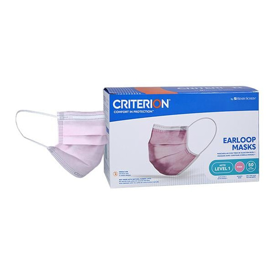 Henry Schein Criterion Earloop Mask ASTM Level 1 Pink , 1043730