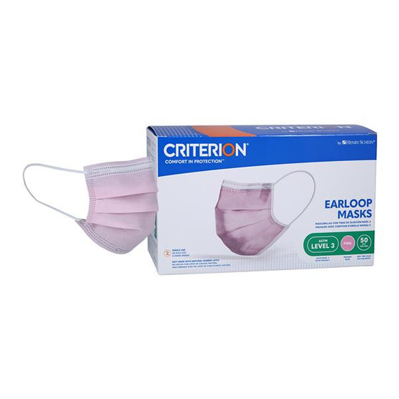 Henry Schein Criterion Earloop Mask ASTM Level 3 Pink, 5702045